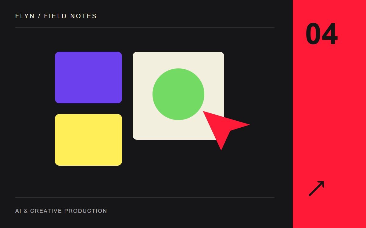 Editorial illustration of a storyboard, an art-direction cursor and a selected frame.