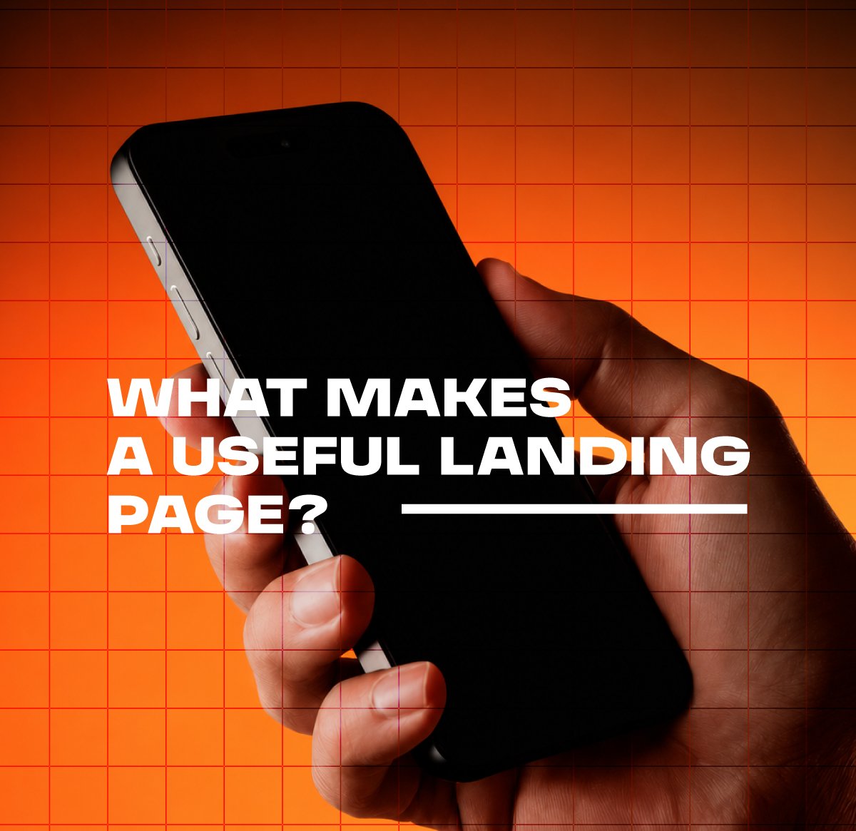 Editorial illustration of a landing page, a message card and an enquiry button.