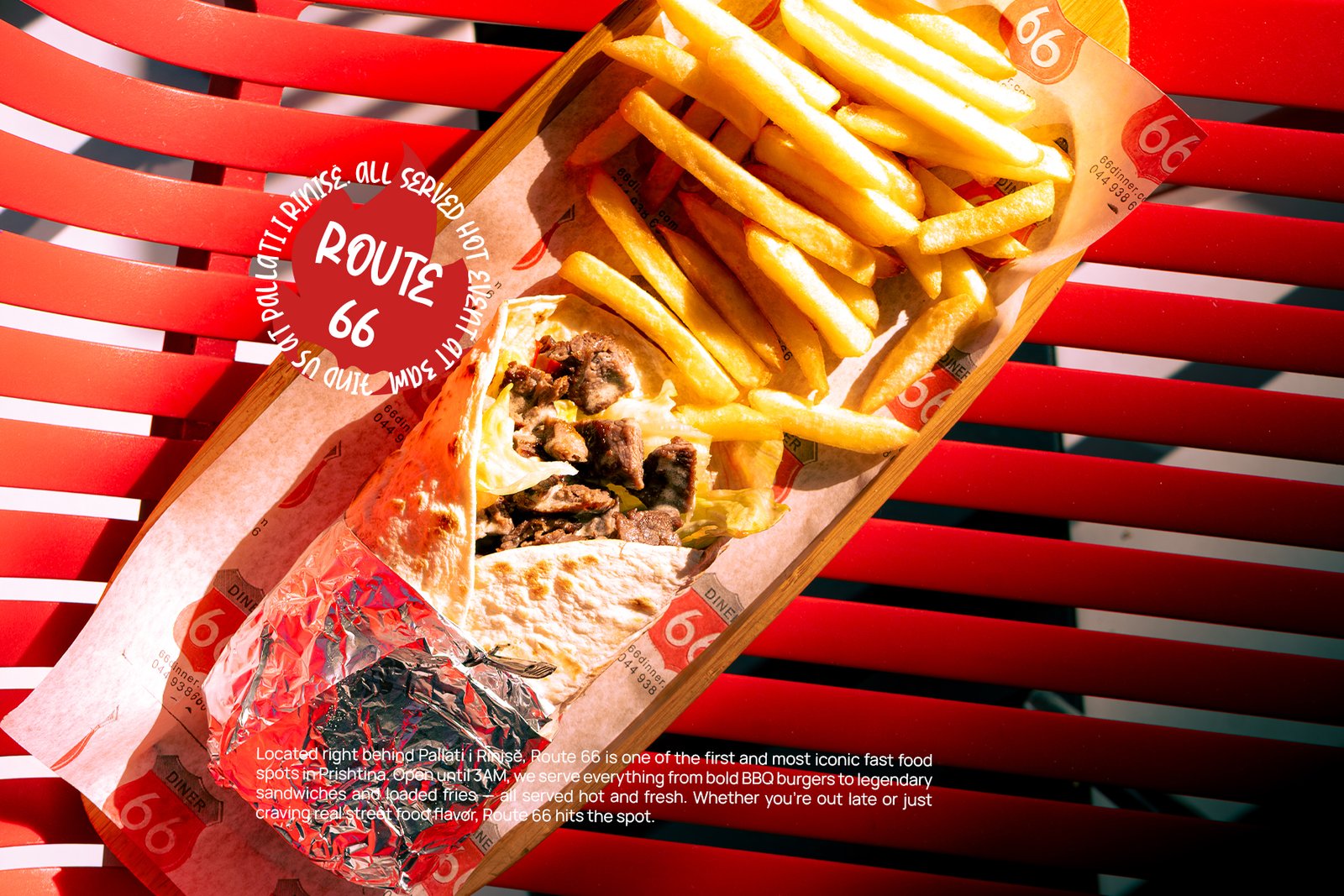 Food photography and short-form video created by FlynLab for Route66.